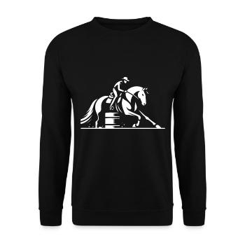 Cowboy Rodeo Silhouette - Unisex Pullover - Schwarz - Vorne - Alina (178cm) & Michal (187cm)