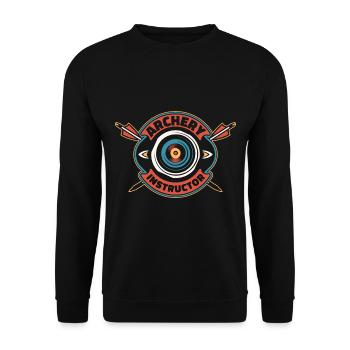 Bogenschütze Bogensport Pfeil Bogen Bogenschießen - Unisex Pullover - Schwarz - Vorne - Alina (178cm) & Michal (187cm)