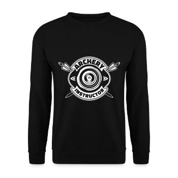 Bogenschütze Bogensport Pfeil Bogen Bogenschießen - Unisex Pullover - Schwarz - Vorne - Alina (178cm) & Michal (187cm)