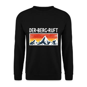 Der Berg Ruft Berge Spruch Sprüche Retro Geschenk - Unisex Pullover - Schwarz - Vorne - Alina (178cm) & Michal (187cm)