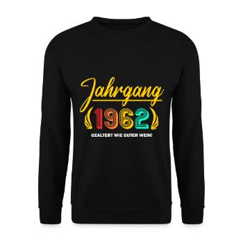 Jahrgang 1962 Frauen Männer Geburtstag Geschenk - Unisex Pullover - Schwarz - Vorne - Alina (178cm) & Michal (187cm)