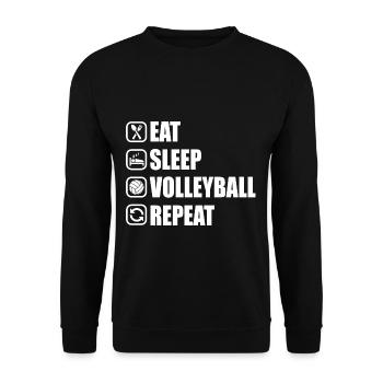 Mangez dormir Volleyball Répéter le cadeau sportif - Sweat-shirt Unisexe - noir - Devant - Alina (178cm) & Michal (187cm)