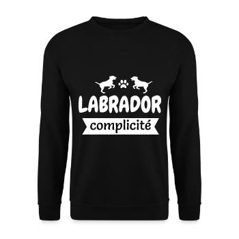 Labrador Complicité : Un lien indéfectible - Sweat-shirt Unisexe - noir - Devant - Alina (178cm) & Michal (187cm)