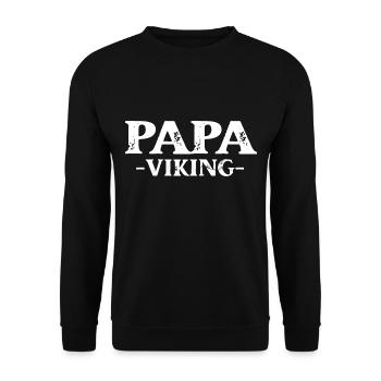 Papa viking fête des pères barbu tshirt drôle - Sweat-shirt Unisexe - noir - Devant - Alina (178cm) & Michal (187cm)