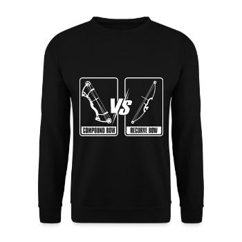Bogenschütze Bogensport Pfeil Bogen Bogenschießen - Unisex Pullover - Schwarz - Vorne - Alina (178cm) & Michal (187cm)