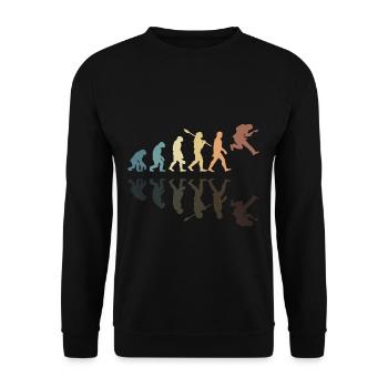 Human Evolution Guitar Band Retro Vintage - Sweat-shirt Unisexe - noir - Devant - Alina (178cm) & Michal (187cm)