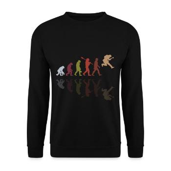 Human Evolution Guitar Band Retro Vintage - Sweat-shirt Unisexe - noir - Devant - Alina (178cm) & Michal (187cm)