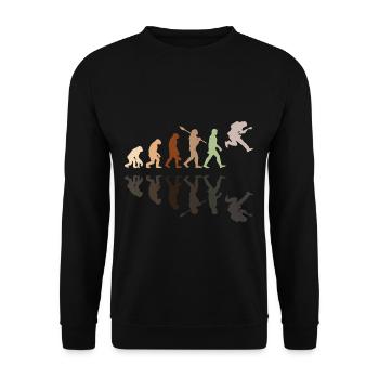 Human Evolution Guitar Band Retro Vintage - Sweat-shirt Unisexe - noir - Devant - Alina (178cm) & Michal (187cm)