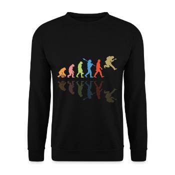 Human Evolution Guitar Band Retro Vintage - Sweat-shirt Unisexe - noir - Devant - Alina (178cm) & Michal (187cm)