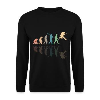 Human Evolution Guitar Band Retro Vintage - Sweat-shirt Unisexe - noir - Devant - Alina (178cm) & Michal (187cm)