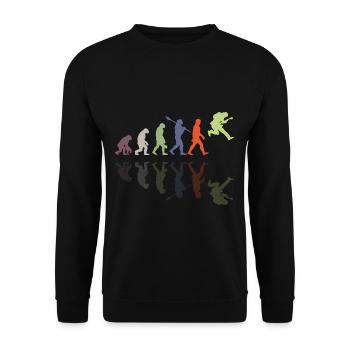 Human Evolution Guitar Band Retro Vintage - Sweat-shirt Unisexe - noir - Devant - Alina (178cm) & Michal (187cm)