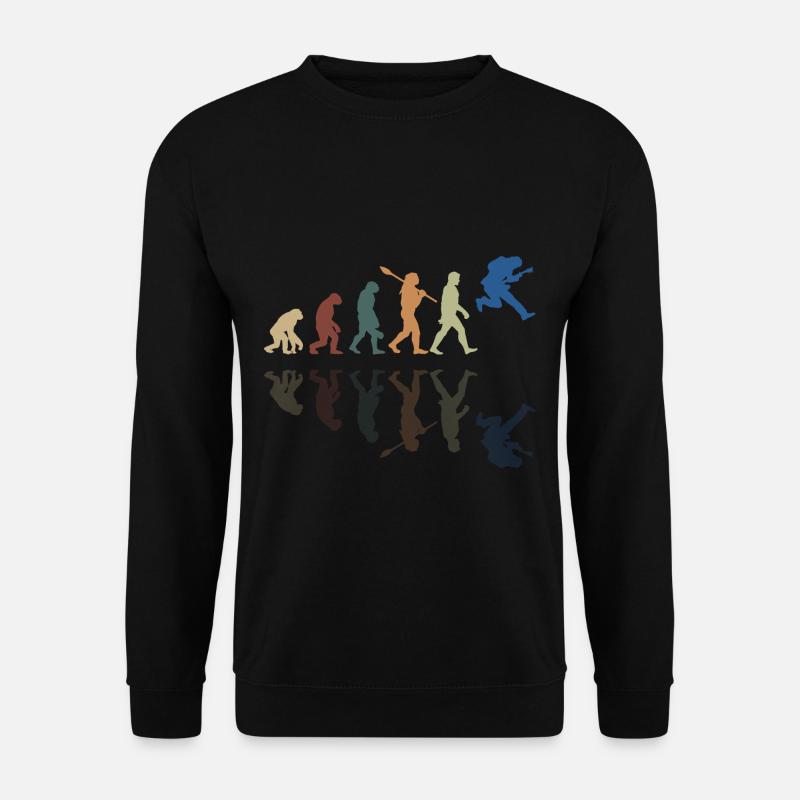 Human Evolution Guitar Band Retro Vintage - Unisex Pullover - Schwarz