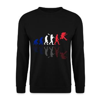 Human Evolution Guitar Band Retro Vintage Français - Sweat-shirt Unisexe - noir - Devant - Alina (178cm) & Michal (187cm)