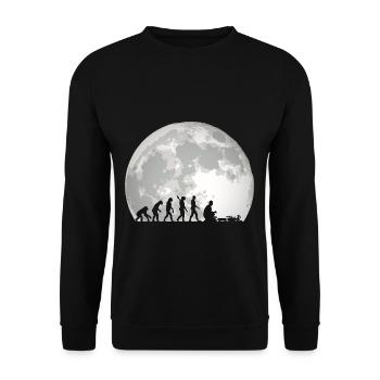 Evolution of Human Train Model Railway - Unisex Pullover - Schwarz - Vorne - Alina (178cm) & Michal (187cm)