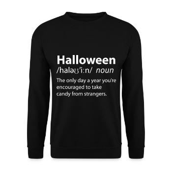 Halloween Funny Dictionary Définition - Sweat-shirt Unisexe - noir - Devant - Alina (178cm) & Michal (187cm)