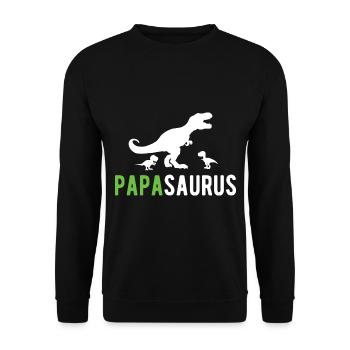 Papasaurus Papa T-Rex 2 Kinder Dino Vater Vatertag - Unisex Pullover - Schwarz - Vorne - Alina (178cm) & Michal (187cm)