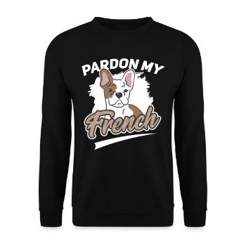 Dog Pet French Bulldog Gassi Animal - Unisex Sweatshirt - black - Front - Alina (178cm) & Michal (187cm)