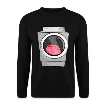 Brainwash in der Waschmaschine - Unisex Pullover - Schwarz - Vorne - Alina (178cm) & Michal (187cm)