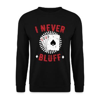 Cartes de jeu de poker - Sweat-shirt Unisexe - noir - Devant - Alina (178cm) & Michal (187cm)