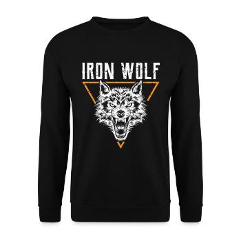 Wolf Tier Rudel Hund jagen einsam Vollmond Zähne - Unisex Pullover - Schwarz - Vorne - Alina (178cm) & Michal (187cm)