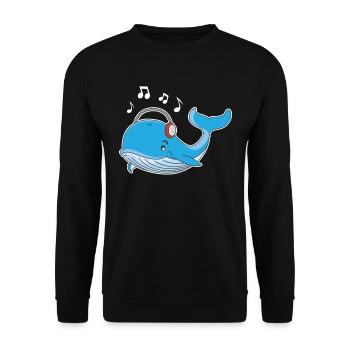 Wal Meer Tier Wasser Tierschutz Musik Fisch Säuger - Unisex Pullover - Schwarz - Vorne - Alina (178cm) & Michal (187cm)