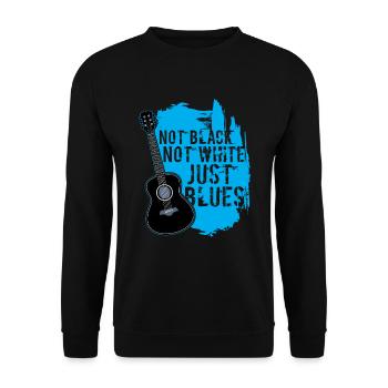 Blues Musik Gitarre Band Musikstil Instrument - Unisex Pullover - Schwarz - Vorne - Alina (178cm) & Michal (187cm)