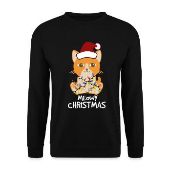 Chat de Noël Chat du Bengale Siamois Chat - Sweat-shirt Unisexe - noir - Devant - Alina (178cm) & Michal (187cm)