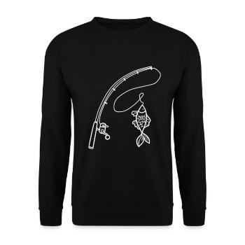 Fishing angler fish hobby fishing sport fishing - Unisex Sweatshirt - black - Front - Alina (178cm) & Michal (187cm)