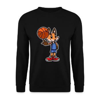 Basketball Fox Player Zoo Sport Ball Game - Unisex Sweatshirt - black - Front - Alina (178cm) & Michal (187cm)