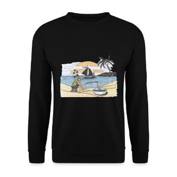 Fishing angler fish hobby fishing sport fishing - Unisex Sweatshirt - black - Front - Alina (178cm) & Michal (187cm)
