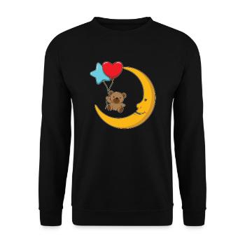Lune et ballons de l’ours en peluche - Sweat-shirt Unisexe - noir - Devant - Alina (178cm) & Michal (187cm)