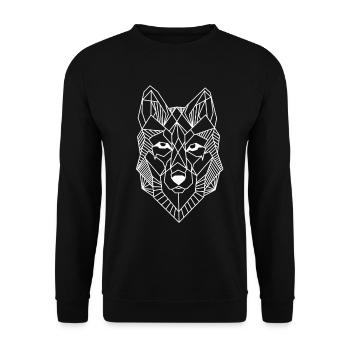 Wolf Raubtier Alpha Rudel Beute Geschenk Idee Wild - Unisex Pullover - Schwarz - Vorne - Alina (178cm) & Michal (187cm)