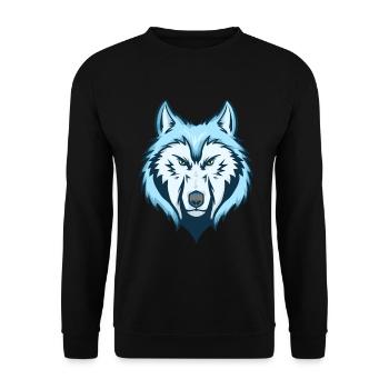 Wolf Raubtier Alpha Rudel Beute Geschenk Idee Wild - Unisex Pullover - Schwarz - Vorne - Alina (178cm) & Michal (187cm)