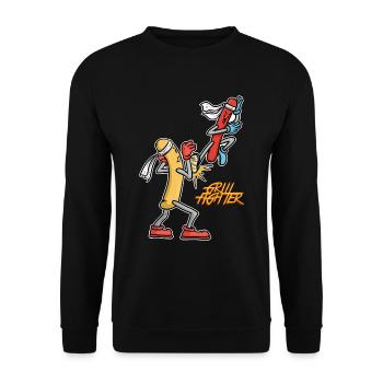 Saucisse de dessin animé de dessin animé - Sweat-shirt Unisexe - noir - Devant - Alina (178cm) & Michal (187cm)