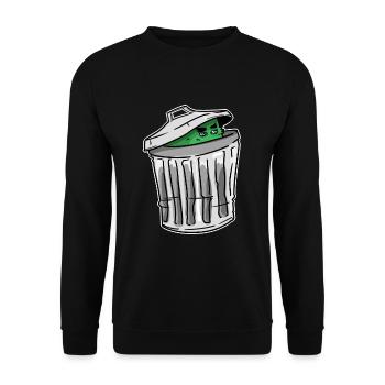 Cartoon Zeichentrick Müllmonster Kekse Lustig Idee - Unisex Pullover - Schwarz - Vorne - Alina (178cm) & Michal (187cm)