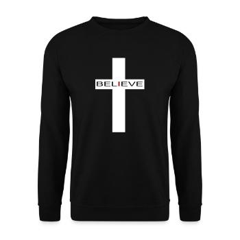 Croix symbole religion chrétienne - Sweat-shirt Unisexe - noir - Devant - Alina (178cm) & Michal (187cm)