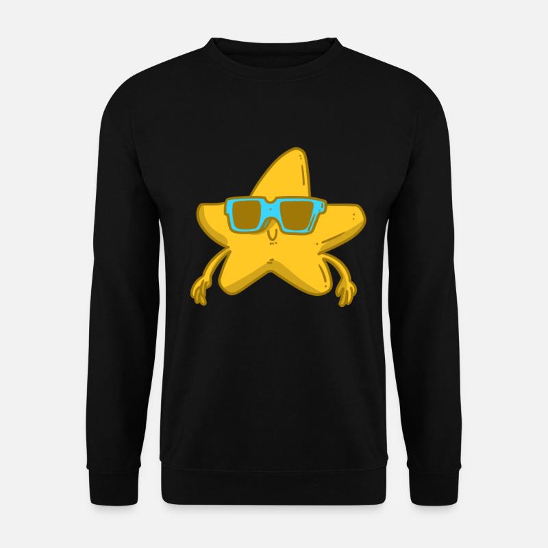 Stern Himmel Wolken Nacht Mond Schein Schnuppe - Unisex Pullover - Schwarz
