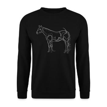 Horse riding - one line drawing - Unisex Sweatshirt - black - Front - Alina (178cm) & Michal (187cm)