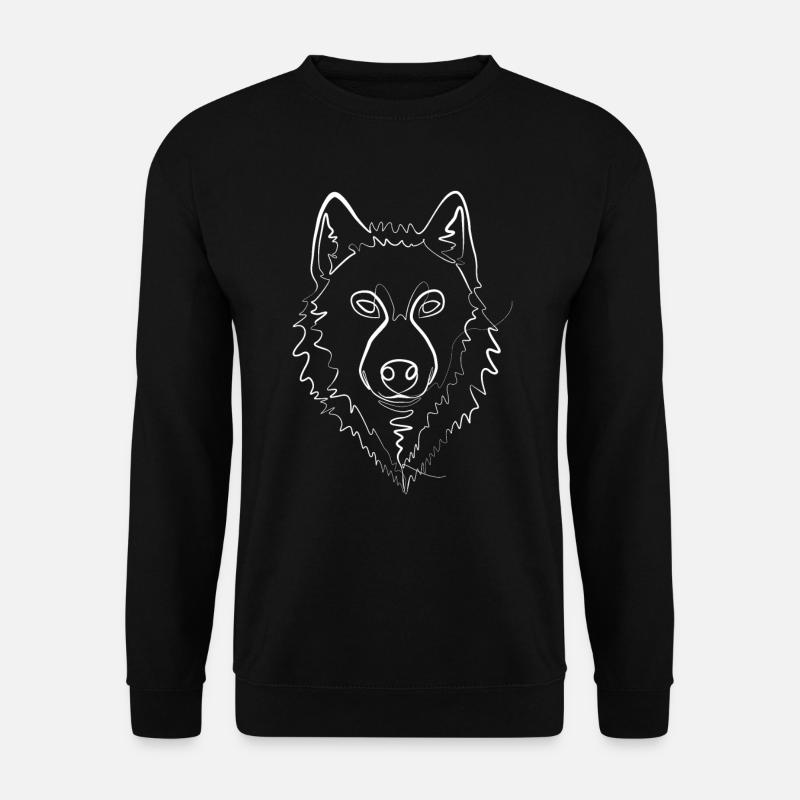 Wolf Shepherd - one line drawing - Unisex Sweatshirt - black