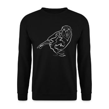 Kakapo animal motif - one line drawing - Unisex Sweatshirt - black - Front - Alina (178cm) & Michal (187cm)