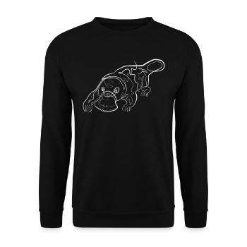 Tête d’animaux - one line drawing - Sweat-shirt Unisexe - noir - Devant - Alina (178cm) & Michal (187cm)