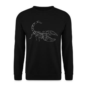 Scorpion motif animal - one line drawing - Sweat-shirt Unisexe - noir - Devant - Alina (178cm) & Michal (187cm)