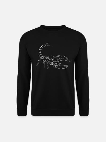 Skorpion Tiermotiv - one line drawing - Unisex Pullover - Schwarz
