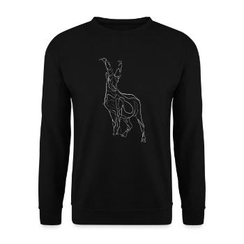 Capricorn drawing - one line drawing - Unisex Sweatshirt - black - Front - Alina (178cm) & Michal (187cm)