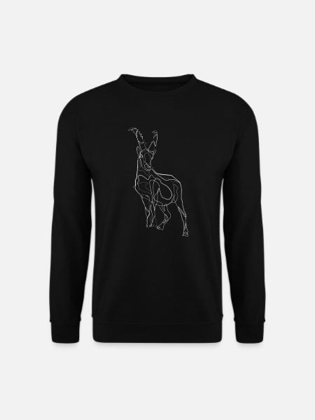 Steinbock Zeichnung - one line drawing - Unisex Pullover - Schwarz