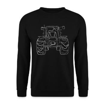 Traktor Trekker - one line drawing - Unisex Pullover - Schwarz - Vorne - Alina (178cm) & Michal (187cm)
