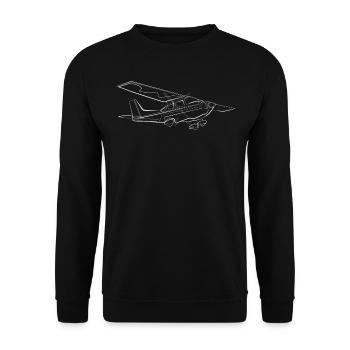 Sportflugzeug Pilot Flugzeug - Unisex Pullover - Schwarz - Vorne - Alina (178cm) & Michal (187cm)