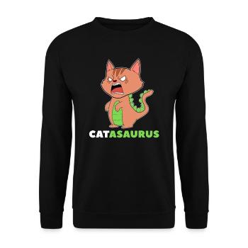 Cadeau drôle de chat Bengal Catasaurus T-Rex - Sweat-shirt Unisexe - noir - Devant - Alina (178cm) & Michal (187cm)