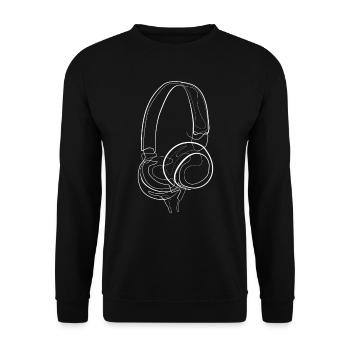 Headphone Music DJ - Unisex Sweatshirt - black - Front - Alina (178cm) & Michal (187cm)