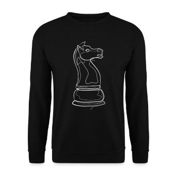 Chess Chess Piece Springer - Unisex Sweatshirt - black - Front - Alina (178cm) & Michal (187cm)